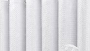 YellyHommy Extra Long Shower Curtain White Fabric 96 Inch Shower Curtain for Bathroom Hotel Luxury Cloth Shower Curtains with 12 Plastic Hooks Waffle Weave Heavy Duty