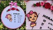 New Born Baby Embroidery Hoop Tutorial | DIY Cute girl baby embroidery hoop | DIY Newborn baby gift