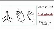 🔴 How to draw 3 different types of praying hands easily| namaste hands | whatsapp emoji praying hand