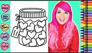 Coloring a Jar of Candy Hearts Valentine's Day Coloring Page | Crayola Crayons