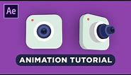 3D Camera Icon Animation in After Effects Tutorial - No Third Party Plugin