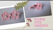 How to crochet easy 5 petal flower stud earrings for absolute beginners
