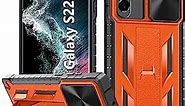Case for Samsung Galaxy S22 Ultra: Military Drop Protection Cover with Kickstand & Slide Camera Cover | Shockproof TPU Matte Textured Rugged Bumper | Protective Cell Phone Case for S22 Ultra 5G