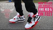 How to Lace Air Jordan 4 "Fire Red" & On Feet 2020