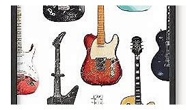 HAUS AND HUES Vintage Music Posters 90s Guitar - 90s Room Decor Indie Posters Vintage Decor for Bedroom 80s Retro Music Decor Posters for Room Aesthetic 90s Posters Electric Guitars (Unframed 16x20)