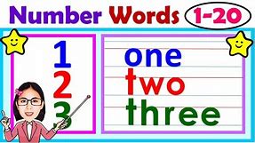 Number Words || Spelling || Learn the number words || 1- 20 || Lesson for kids