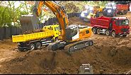 Best of RC Construction Site Excavators and Dump Trucks at work Dozer Diggers Loaders Wheel Loader