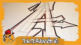 Graffiti Tutorial for beginners - How to draw & flow your graffiti letters - Letter A
