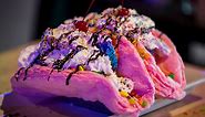 We tried the 'mythical' Unicorn Cotton Candy Taco. And honestly, it's pretty good