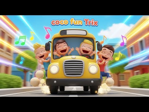 Happy Bus Adventure Song 🚌🎶 | Fun Kids Nursery Rhyme | 3D Cartoon for Toddlers | coco fun Trix