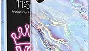 Velvet Caviar Compatible with iPhone Xs Max Case Marble for Women & Girls - Cute Protective Phone Cases (Pink Iridescent Holographic Blue)