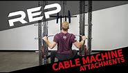 REP Cable Attachments for our functional trainer and power rack lat pull down and low row