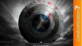 Shield - Captain Amerca The Winter Soldier - Speed art (#Photoshop) | CreativeStation
