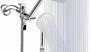 Shower Head, 8 Inch High Pressure Rainfall Shower Head/Handheld Shower Combo with 11 Inch Extension Arm, 9 Settings Adjustable Anti-leak Shower Head with Holder/Hose, Height/Angle Adjustable