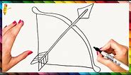 How To Draw A Bow And An Arrow Step By Step 🏹 Bow And Arrow Drawing Easy