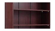 5 Shelf Mahogany Bookcase 60 inch Tall Wood Bookshelf for Bedroom