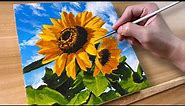 How to Paint Sunflower / Acrylic Painting / Correa Art