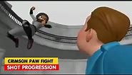 The Bad Guys | Crimson Paw fight progression P3 | Animation Breakdown | 3D Animation Internships