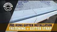 Gutter Strap Installation And Fastening. Gutter Hangers On A Pre-Hung Box Gutter For A Metal Roof.