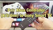 Sony Smart TV: How to Connect /Pair Xbox Controller (X/S Series) - wireless bluetooth connection