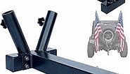 Double Hitch Flag Pole Holder for Truck, Long Reach Hitch, Fits Standard 2" Trailer Hitch, RV Flagpole Kit, Car Receiver Flag Pole Mount, Compatible with Jeep, RV, Camper, SUV, Pickup