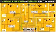 Complete electrical house wiring with wire size for all room.