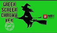 Green Screen HD - FLYING WITCH ON BROOM animation 🔊 SOUND
