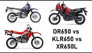 KLR650 vs DR650 vs XR650L : Ultimate Buyer's Guide / Affordable 650cc Dual Sports!