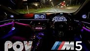 POV Night drive BMW F90 M5 Stage 2, LED steering wheel