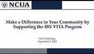 Make a Difference in Your Community by Supporting the IRS VITA Program