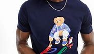 Polo Ralph Lauren ski bear print t-shirt in navy | ASOS