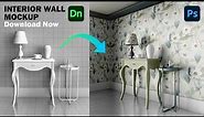 3D Interior Design Wall Mockup Tutorial | Adobe Dimension And Photoshop Tutorial