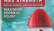 Rohto Max Strength Redness Reliever, Lubricant Eye Drops, Fast, Cooling Relief for Red, Dry, Itchy Eyes,Redness and Dry Eye Symptom Relief, Refreshing Eye Drops, 0.4 fl oz (3 Pack)