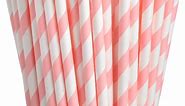 Amazon.com: ALINK 100 Pink and White Stripes Paper Straws, Biodegradable Disposable Drinking Straws for Christmas, Brithday, New Year, Party Decoration Supplies