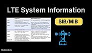 LTE System Information ( SIB , MIB )