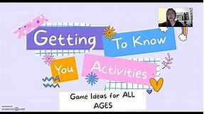 Getting-To-Know-You Online Activities