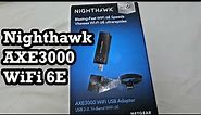 NETGEAR Nighthawk WiFi 6E USB 3.0 Adapter AXE3000 Tri-Band Wireless Gigabit Speed 6GHz Band