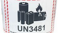 Caution Lithium Battery UN3481 Warning Labels