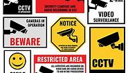 security camera sticker, video surveillance symbols, cctv icons