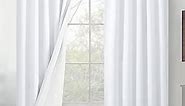 BGment White Blackout Curtains for Bedroom 63 Inch Length 2 Panels, Thermal Insulated Bedroom Curtains Soundproof Room Darkening Window Curtains with Rod Pocket and Back Tab, Each Panel 42 Inch Wide