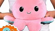 TeeTurtle - Original Reversible Big Octopus Plushie - Pink + Blue - Huggable and Soft Sensory Fidget Toy Stuffed Animals That Show Your Mood - Gift for Kids and Adults!