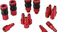 WYNNsky Universal Air Coupler and Industrial Air Plug Kit, 1/4 Inch Threads and Body Size, 14 Pieces Air Compressor Accessories