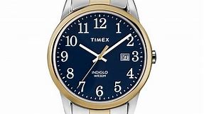 Timex Men's Easy Reader Date Two-Tone/Blue 38mm Casual Watch, Expansion Band
