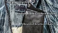 Unleash Your Edge: Genuine Men's Long Leather Chain Wallet for Bikers and Truckers
