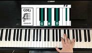 GM7 Chord On Piano - How To Play It