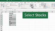 Excel data types: Stocks and geography