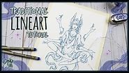 Traditional Lineart Tutorial • Amunet • Micron Pen Inking
