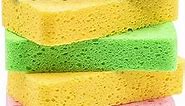 Large Cellulose Sponges, Kitchen Sponges for Dish, Thick Heavy Duty Scrub Sponges, Non-Scratch Scrubber for Household, Cookware, Bathroom, Compressed Packaging (5 Pack)