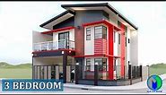 Two Storey House Design | 3 Bedroom | 100sqm lot | corner lot | casa