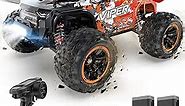 DEERC H16R Brushless Fast RC Cars,1:16 52KM/H High Speed Remote Control Car,4X4 RTR All Terrains RC Monster Truck,Waterproof Off-Road Hobby Electric Vehicle Car Gift for Adults Boys,2 Li-ion Batteries